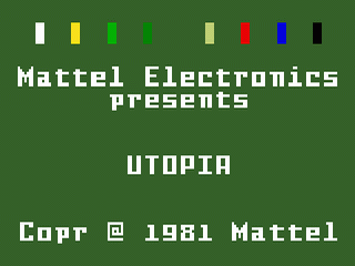 Utopia title screen for Intellivision